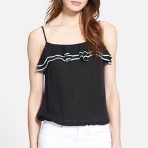 Joie Finabella Silk Ruffle Sleeveless Tank Top